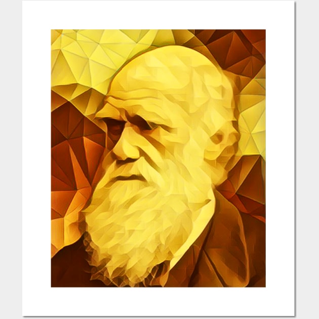 Charles Darwin Golden Portrait | Charles Darwin Artwork 11 Wall Art by JustLit